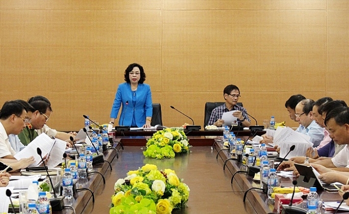 Phó Bí thư Thường trực Thành ủy Ngô Thị Thanh Hằng phát biểu kết luận tại Hội nghị. Ảnh: T.Hải